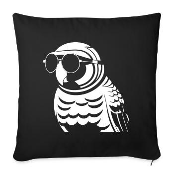 Lustiger Vogel mit Sonnenbrille Cool Bourke's Parak - Sofakissenbezug 45 x 45 cm - Schwarz - Vorne