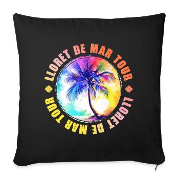 Lloret De Mar Tour Bunt - Sofakissenbezug 45 x 45 cm - Schwarz - Vorne