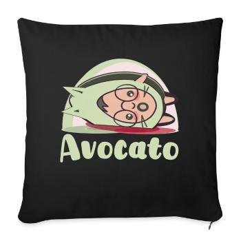 Lol Cool Jeu De Mots Avocat Dessin Animé Avocato Chats - Housse de coussin décorative 45 x 45 cm - noir - Devant