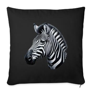 Zèbre - Housse de coussin décorative 45 x 45 cm - noir - Devant