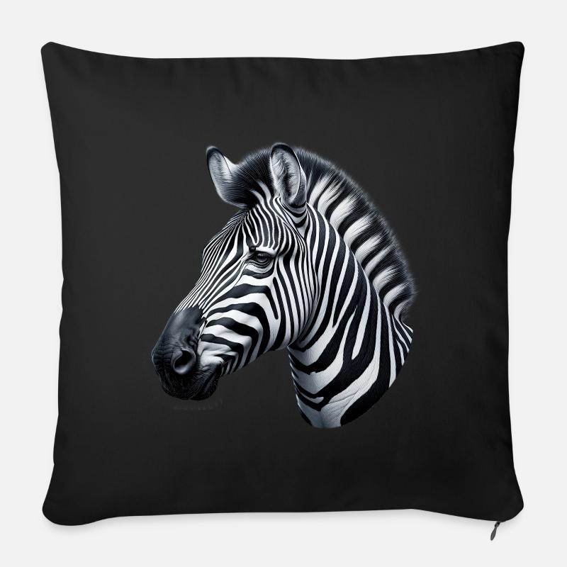 Zebra - Sofakissenbezug 45 x 45 cm - Schwarz