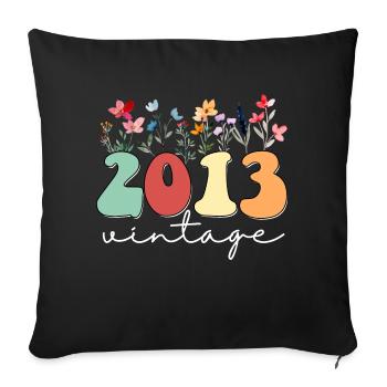 11 Years Old Vintage 2013 11th Girls Birthday Wild - Sofa pillowcase 17,3'' x 17,3'' (45 x 45 cm) - black - Front