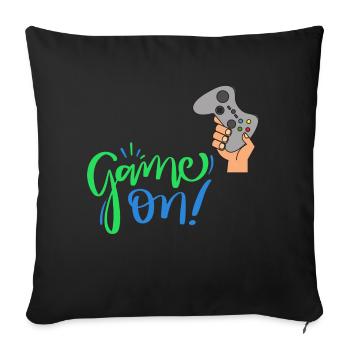 Game On - Je suis un joueur ! - Housse de coussin décorative 45 x 45 cm - noir - Devant
