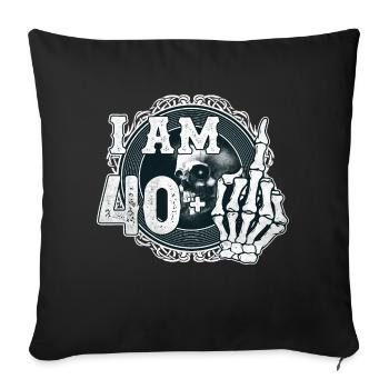 I'm 40 plus 1 middle finger Skull funny 41st - Sofa pillowcase 17,3'' x 17,3'' (45 x 45 cm) - black - Front