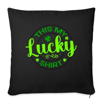 C’est ma chemise porte-bonheur Saint-Patrick - Housse de coussin décorative 45 x 45 cm - noir - Devant