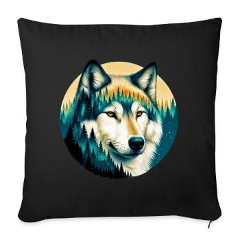 Wolf - Sofa pillowcase 17,3'' x 17,3'' (45 x 45 cm) - black - Front