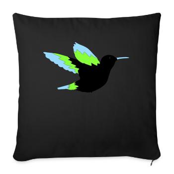 hummingbird - Sofa pillowcase 17,3'' x 17,3'' (45 x 45 cm) - black - Front
