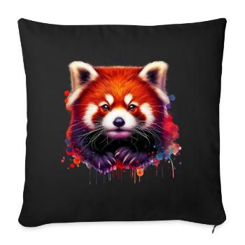 Petit panda - Housse de coussin décorative 45 x 45 cm - noir - Devant