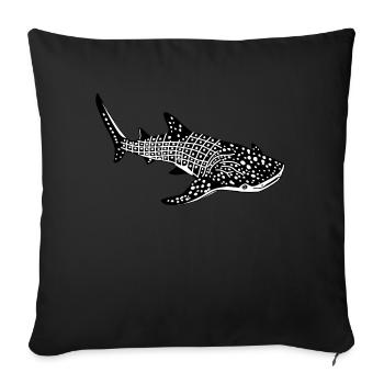 Requin baleine - Housse de coussin décorative 45 x 45 cm - noir - Devant
