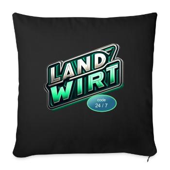 landwirt code - Sofakissenbezug 45 x 45 cm - Schwarz - Vorne
