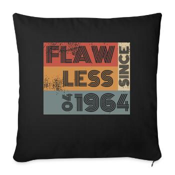 60e anniversaire Impeccable depuis 04/1964 - Housse de coussin décorative 45 x 45 cm - noir - Devant
