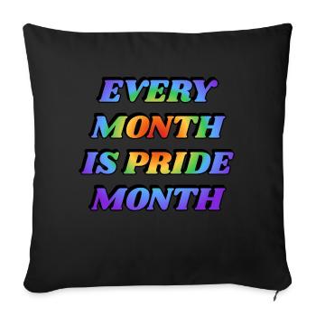 Chaque mois est le mois de la fierté - Housse de coussin décorative 45 x 45 cm - noir - Devant