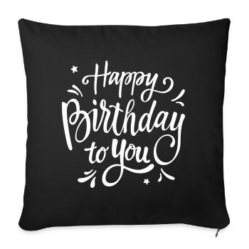 Birthday Script Handwritten Celebration - Sofa pillowcase 17,3'' x 17,3'' (45 x 45 cm) - black - Front