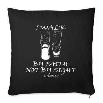Inspirational sneaker message - Sofa pillowcase 17,3'' x 17,3'' (45 x 45 cm) - black - Front