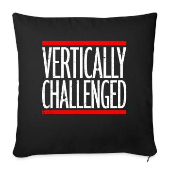 verticalement défié drôle petit gens blague hommes - Housse de coussin décorative 45 x 45 cm - noir - Devant