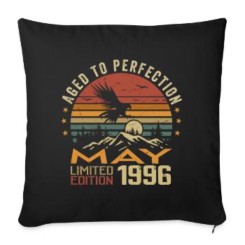 May 1996 Birthday May 1996 Gift 1996 May - Sofa pillowcase 17,3'' x 17,3'' (45 x 45 cm) - black - Front