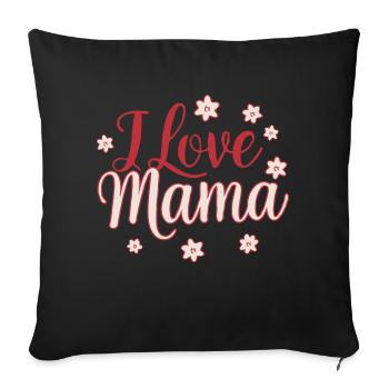idee cadeau mama fete des meres anniversaire - Housse de coussin décorative 45 x 45 cm - noir - Devant