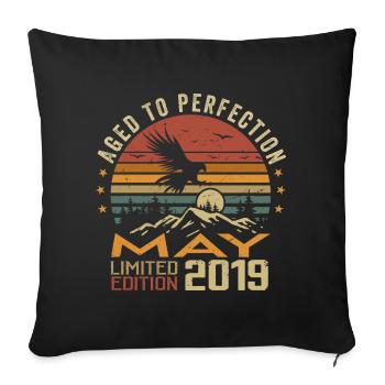 May 2019 Birthday May 2019 Gift 2019 May - Sofa pillowcase 17,3'' x 17,3'' (45 x 45 cm) - black - Front