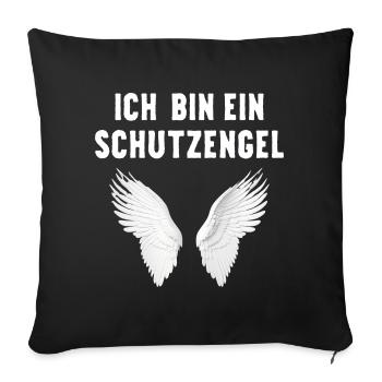 Ich bin ein Schutzengel mit Flügeln ein Engel - Sofakissenbezug 45 x 45 cm - Schwarz - Vorne