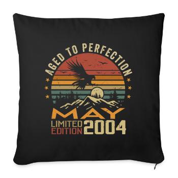 May 2004 Birthday May 2004 Gift 2004 May - Sofa pillowcase 17,3'' x 17,3'' (45 x 45 cm) - black - Front