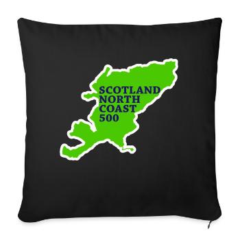 SCOTLAND nc500 map - Sofa pillowcase 17,3'' x 17,3'' (45 x 45 cm) - black - Front