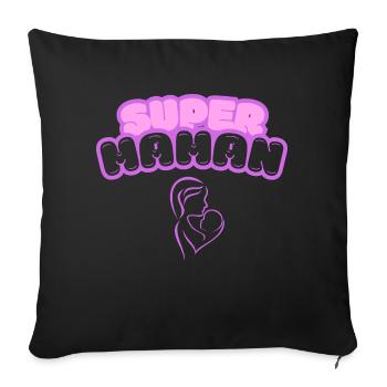 Super Mom - Mother's Day Gift - Sofa pillowcase 17,3'' x 17,3'' (45 x 45 cm) - black - Front