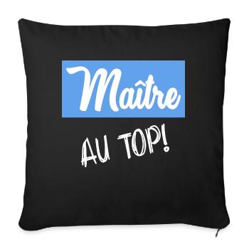 MASTER. MASTER. THANK YOU. THANK YOU MASTER - Sofa pillowcase 17,3'' x 17,3'' (45 x 45 cm) - black - Front