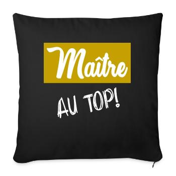 MASTER. MASTER. THANK YOU. THANK YOU MASTER - Sofa pillowcase 17,3'' x 17,3'' (45 x 45 cm) - black - Front
