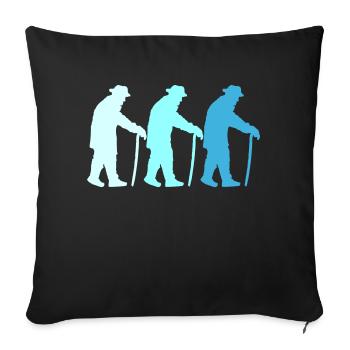 Silhouette de l’équipe des trois grands-pères à la retraite - Housse de coussin décorative 45 x 45 cm - noir - Devant