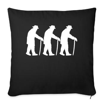 Silhouette de l’équipe des trois grands-pères à la retraite - Housse de coussin décorative 45 x 45 cm - noir - Devant