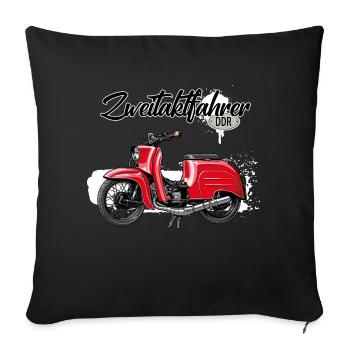 Schwalbe (rouge / pilote à deux temps) // Illustration - Housse de coussin décorative 45 x 45 cm - noir - Devant