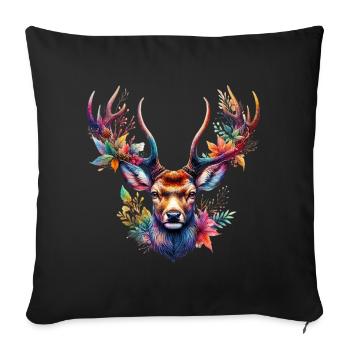 Deer - Sofa pillowcase 17,3'' x 17,3'' (45 x 45 cm) - black - Front