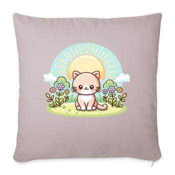 cute cat - Sofa pillowcase 17,3'' x 17,3'' (45 x 45 cm) - light taupe - Front
