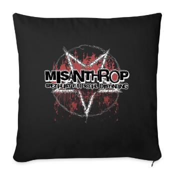 MISANTHROP Spezialist für Social Distancing - Sofakissenbezug 45 x 45 cm - Schwarz - Vorne
