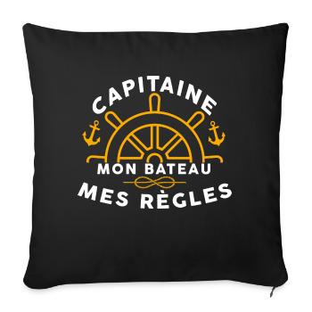 Capitaine mes règles - Housse de coussin décorative 45 x 45 cm - noir - Devant