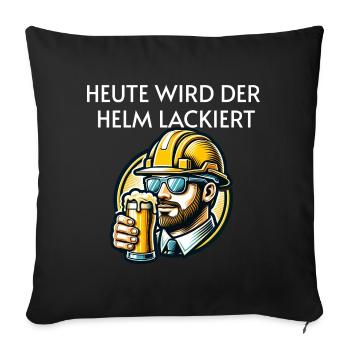 Beer - Today the helmet is painted Toast - Sofa pillowcase 17,3'' x 17,3'' (45 x 45 cm) - black - Front
