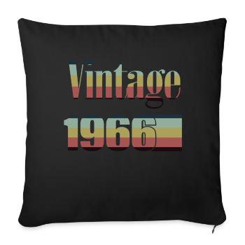 1966 Geburtstag 1966 Jahrgang 1966 Geburtstag - Sofakissenbezug 45 x 45 cm - Schwarz - Vorne
