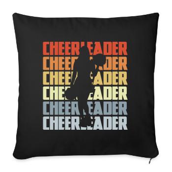 Pom-pom girl vintage - Housse de coussin décorative 45 x 45 cm - noir - Devant