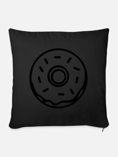 Krapfen - Sofakissenbezug 45 x 45 cm - Schwarz