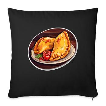 Empanadas dumplings - Sofa pillowcase 17,3'' x 17,3'' (45 x 45 cm) - black - Front