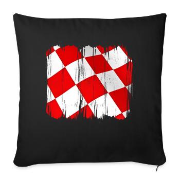 Croatia hrvatska croatia hrv hr zagreb split flag - Sofa pillowcase 17,3'' x 17,3'' (45 x 45 cm) - black - Front