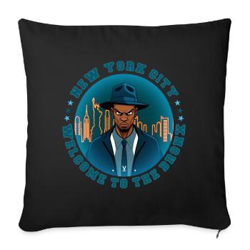 Ville de New York - Housse de coussin décorative 45 x 45 cm - noir - Devant