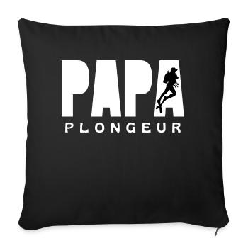 PAPA PLONGEUR 1 - Housse de coussin décorative 45 x 45 cm - noir - Devant