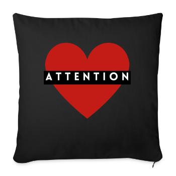 Attention Heart Band - Sofa pillowcase 17,3'' x 17,3'' (45 x 45 cm) - black - Front