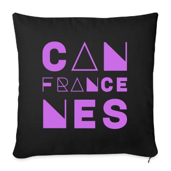CANNES FRANCE - Housse de coussin décorative 45 x 45 cm - noir - Devant