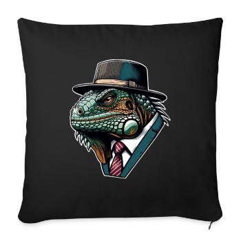Iguana - Sofa pillowcase 17,3'' x 17,3'' (45 x 45 cm) - black - Front