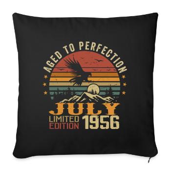 Vintage July 1956 Anniversary July 1956 - Sofa pillowcase 17,3'' x 17,3'' (45 x 45 cm) - black - Front