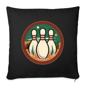Vintage Bowling - Sofa pillowcase 17,3'' x 17,3'' (45 x 45 cm) - black - Front