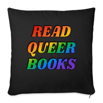 Lire des livres queer - Housse de coussin décorative 45 x 45 cm - noir - Devant