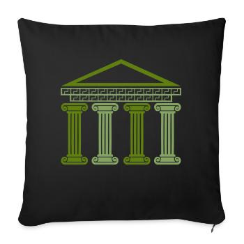 griechisches antikes gebäude - Sofakissenbezug 45 x 45 cm - Schwarz - Vorne